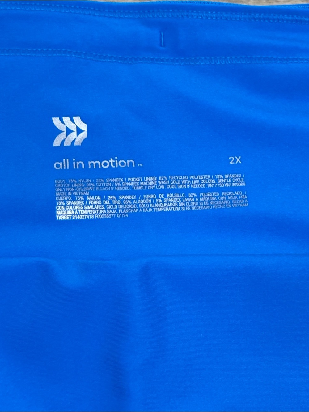 All In Motion Women's High-Rise Bike Shorts With Pockets Blue Size 2X - Picture 8 of 14